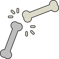 Bone single vector icon illustration