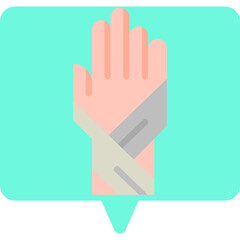 Bandaged Hand single vector icon illustration
