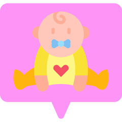 Baby single vector icon illustration