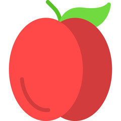 Peach single vector icon illustration