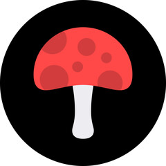 Mushroom single vector icon illustration