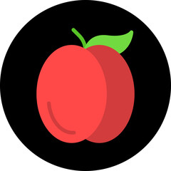 Peach single vector icon illustration