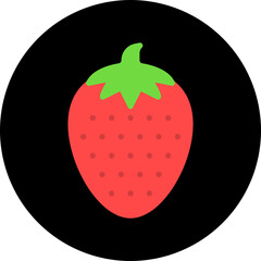 Strawberry single vector icon illustration