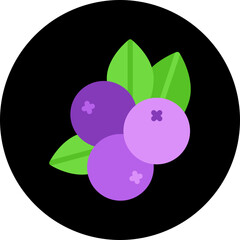 Blueberry single vector icon illustration