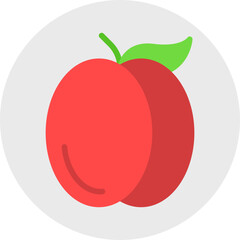 Peach single vector icon illustration
