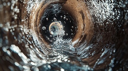 Water Flowing Through Tunnel Dramatic Image