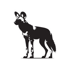 Spirits of the Savannah: A Striking Collection of African Wild Dog Vector Silhouettes Showcasing the Beauty, Agility, and Endangered Status of These Elusive Predators in Art