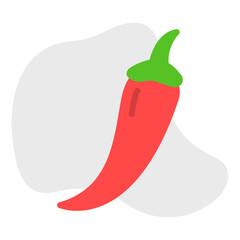 Chilli single vector icon illustration