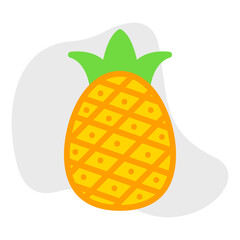 Pineapple single vector icon illustration