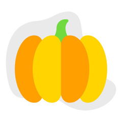 Pumpkin single vector icon illustration