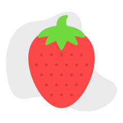 Strawberry single vector icon illustration