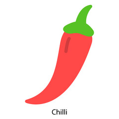Chilli single vector icon illustration