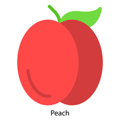 Peach single vector icon illustration
