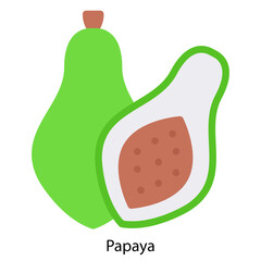 Papaya single vector icon illustration