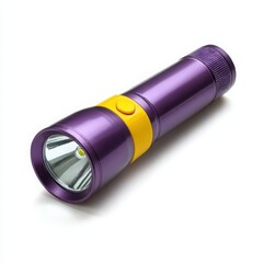 Purple flashlight isolated on white background