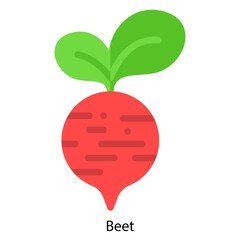 Beet single vector icon illustration