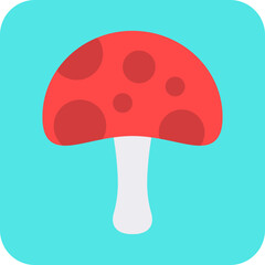 Mushroom single vector icon illustration