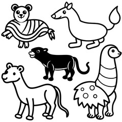 set of cartoon animals vector