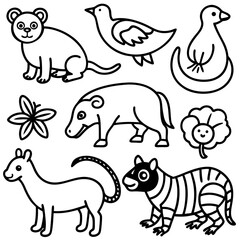 set of cartoon animals vector