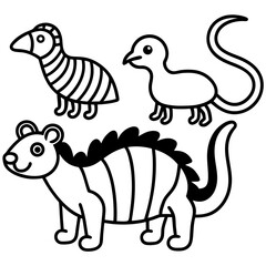 set of cartoon animals vector