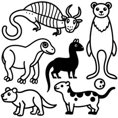 set of cartoon animals vector