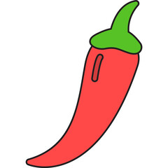 Chilli single vector icon illustration