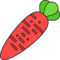 Carrot single vector icon illustration