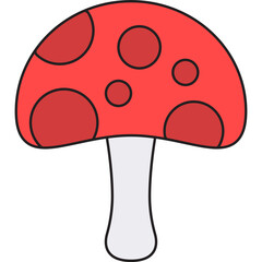 Mushroom single vector icon illustration