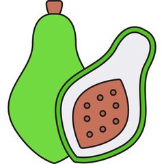 Papaya single vector icon illustration