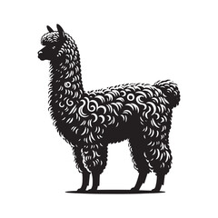 Whispers of the Andes: A Charming Collection of Alpaca Vector Silhouettes Capturing the Soft Elegance, Unique Shape, and Gentle Spirit of This Beloved South American Animal