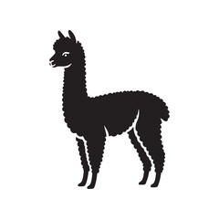 Fototapeta premium Whispers of the Andes: A Charming Collection of Alpaca Vector Silhouettes Capturing the Soft Elegance, Unique Shape, and Gentle Spirit of This Beloved South American Animal