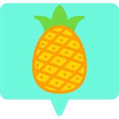 Pineapple single vector icon illustration