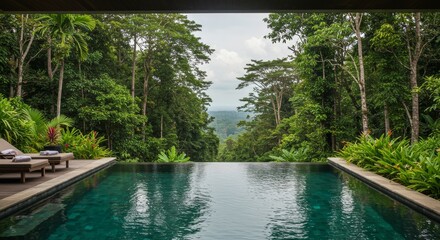 Infinity Pool Oasis: Jungle Views and Paradise Relaxation - Discover breathtaking jungle views from your private infinity pool. Unwind in paradise, luxury, nature, tranquility, escape