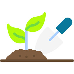 Planting single vector icon illustration