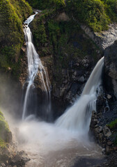 Beautiful Cascada Agoyan waterfall in Banos, Ecuador. 