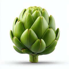 Fototapeta premium Green artichoke vegetable close up isolated on white background