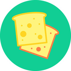 Bread single vector icon illustration