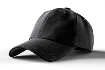 Black Baseball Cap Isolated on White Background for Product Presentation