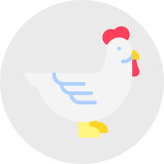 Hen single vector icon illustration