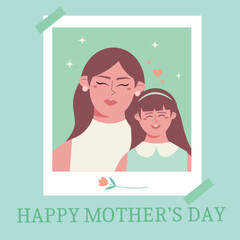 Vector illustration of a mother and daughter hugging