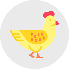 Chicken single vector icon illustration