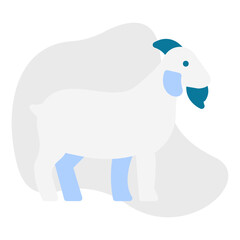 Goat single vector icon illustration
