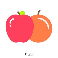 Fruits single vector icon illustration