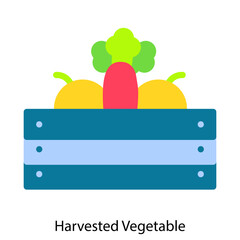 Harvested Vegetable single vector icon illustration