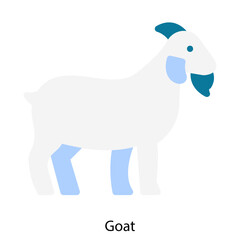 Goat single vector icon illustration