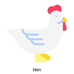 Hen single vector icon illustration