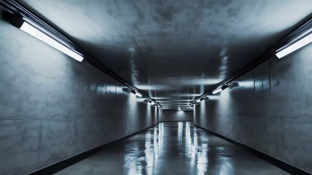 Silent Tunnel Leading into Unknown Depths of a Mysterious Corridor