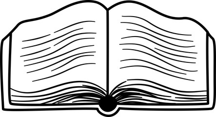 Journal and book outline, line art