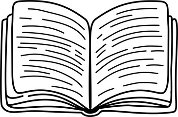 Journal and book outline, line art