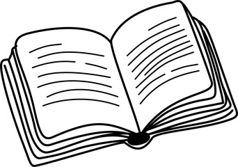 Journal and book outline, line art